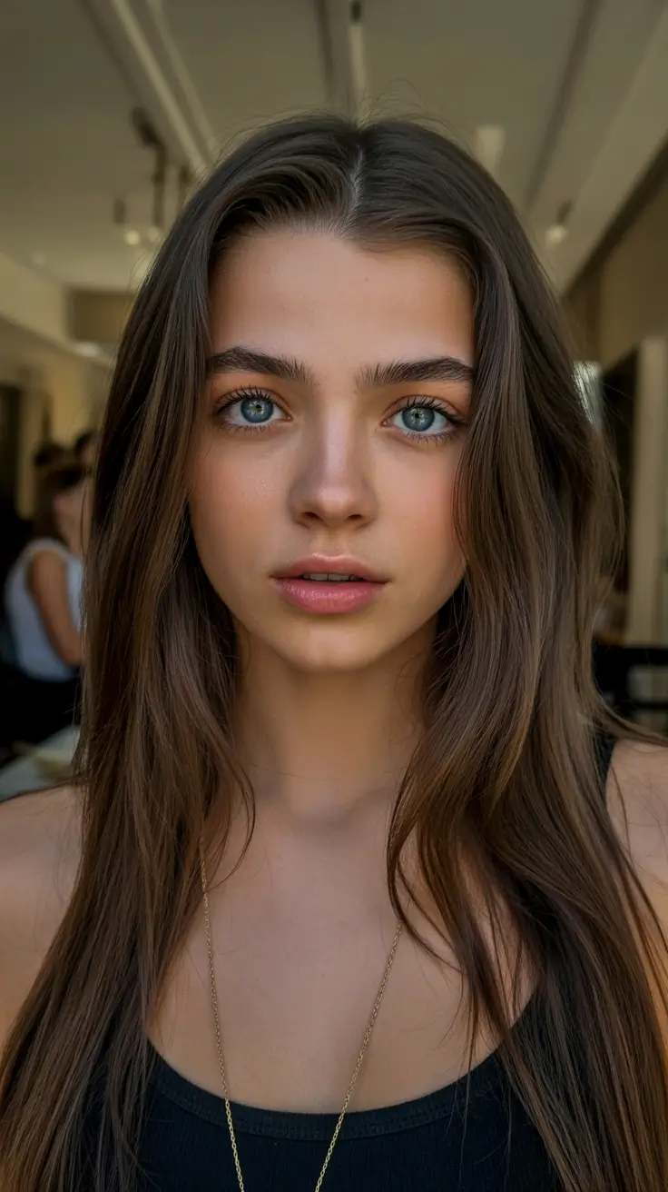 amazing spring mid length haircut 2026 Natural Brunette with Effortless Movement