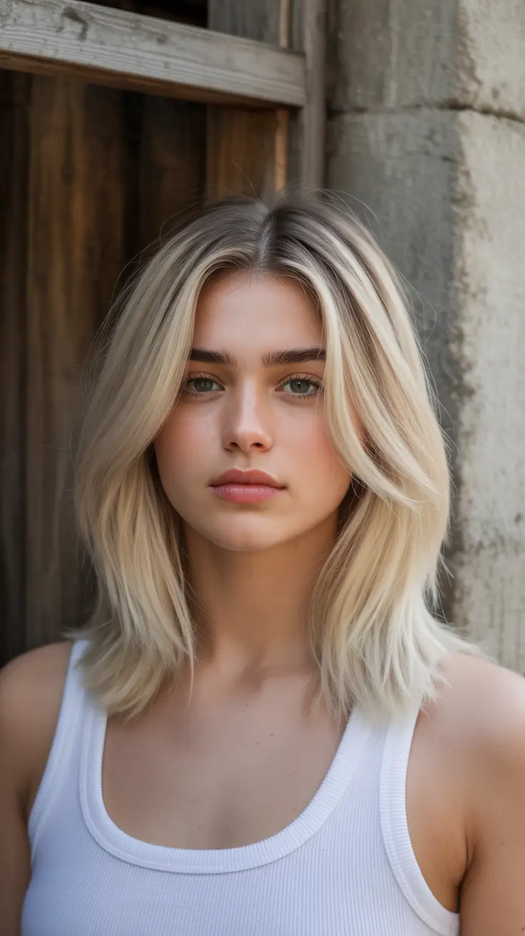 amazing spring mid length haircut 2026 Airy Blonde Layers with Feathered Ends