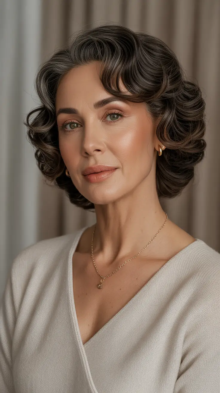 chicest spring haircuts for women over 50 2026 Soft Sculpted Short Bob with Natural Volume