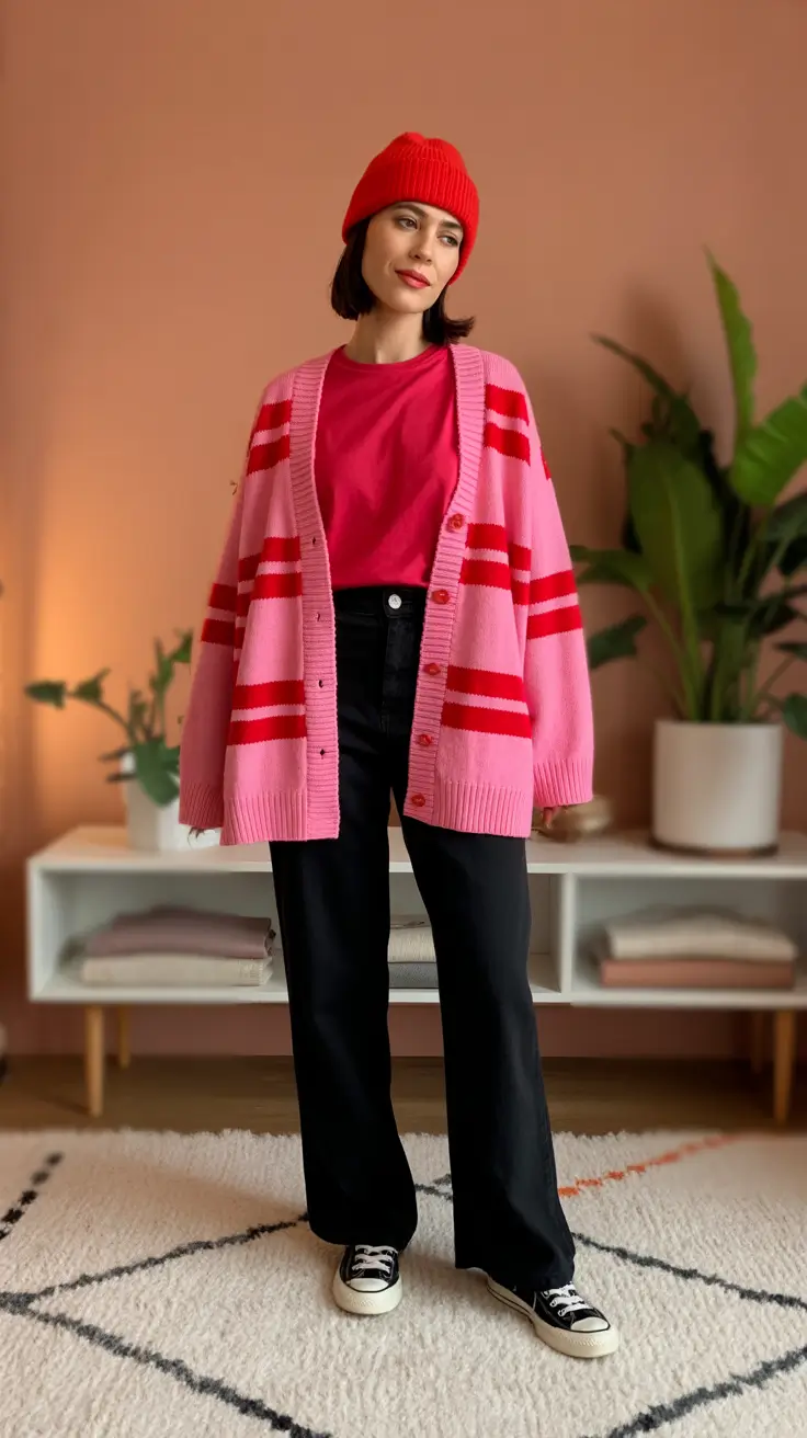 comfy spring outfits for lounging 2026 Cozy Color Blocking for Chilly Spring Moments