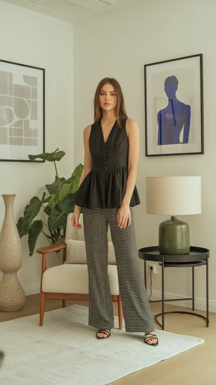 comfy spring outfits for lounging 2026 Minimalist Black and White With a Tailored Twist