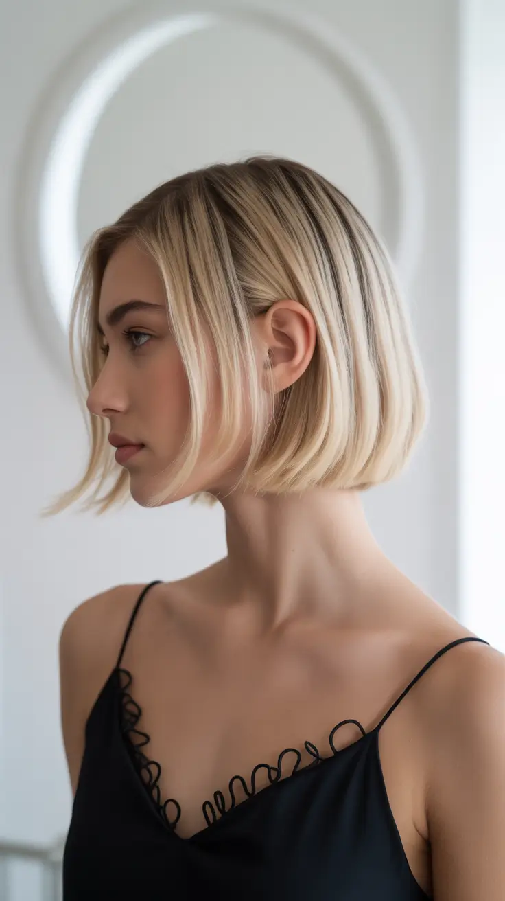 cool spring bob haircut 2026 Scandinavian Blonde Textured Bob
