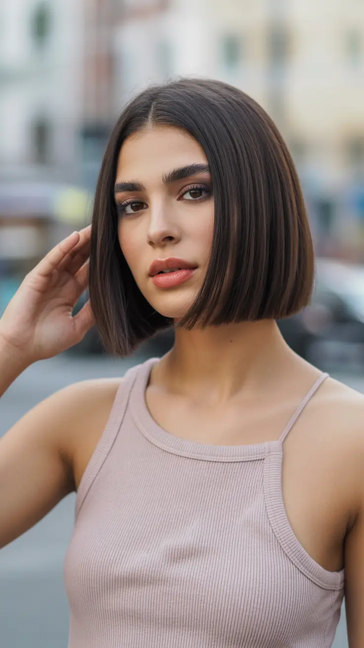 cool spring bob haircut 2026 Urban Sleek Espresso Bob
