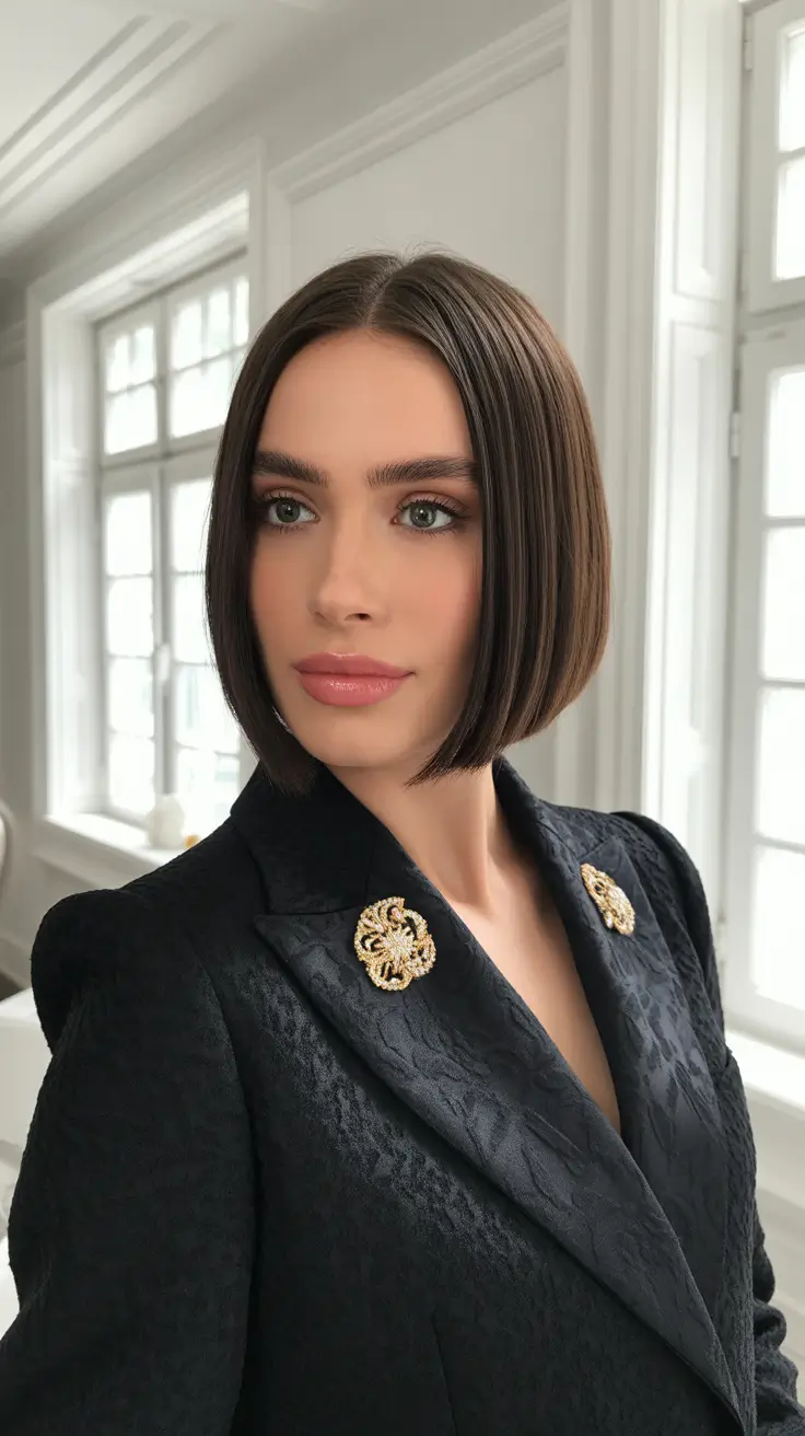 cool spring bob haircut 2026 Ultra-Polished Executive Blunt Bob