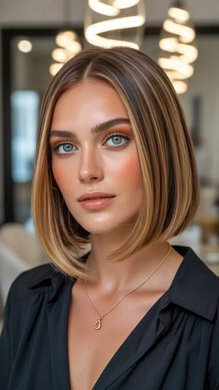 cool spring bob haircut 2026 Dimensional Bronde Power Bob