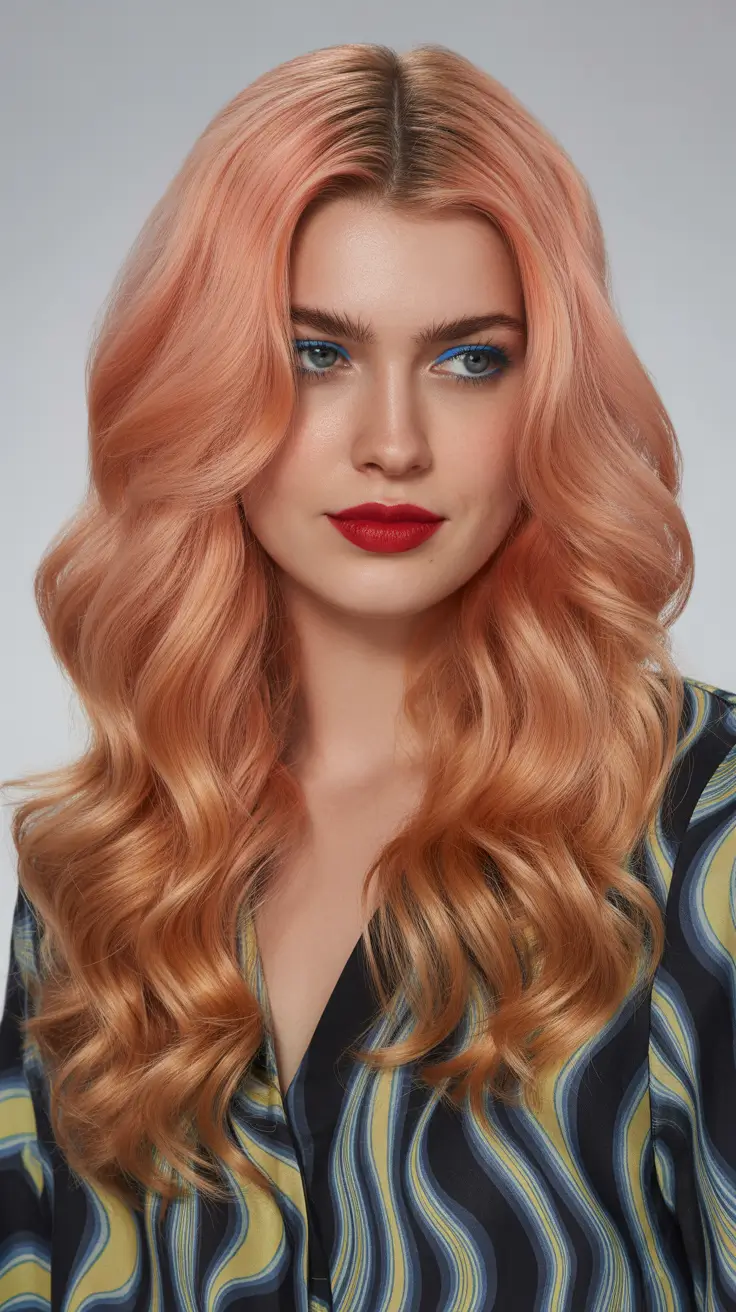 dreamy spring haircuts 2026 Peach Satin Waves