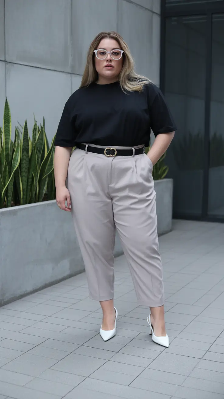 fresh plus size spring outfits 2026 Smart Neutrals With Architectural Simplicity