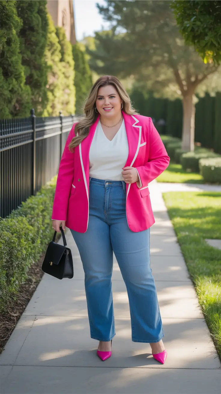 fresh plus size spring outfits 2026 Bright Tailoring for a Bold Spring Mood