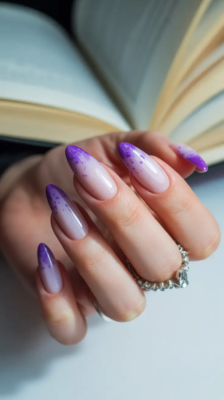 Fresh Spring Nails Acrylic 2026 Purple Ombre Perfection