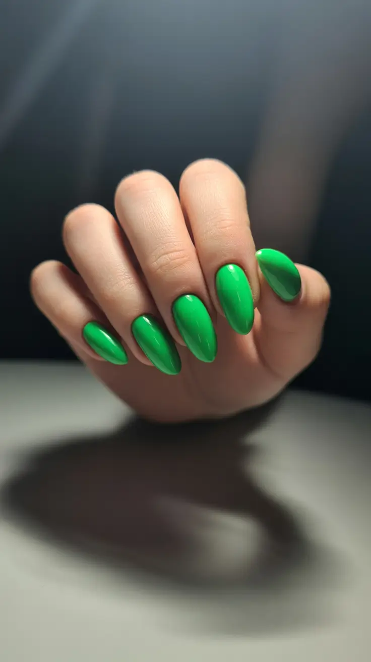 Spring Nails Acrylic 2026 Bright Green Dream