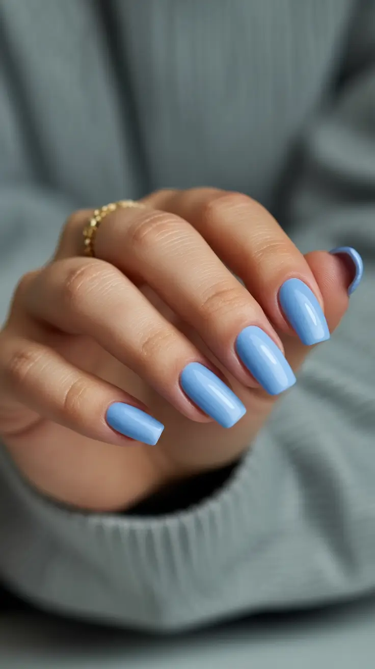 Fresh Spring Nails Acrylic 2026 Soft Blue with a Modern Twist