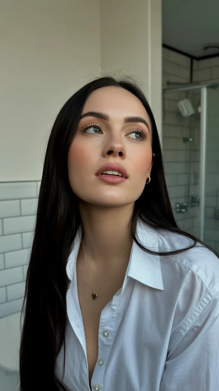 gorgeous spring brunette hair color 2026 Ultra-Long Espresso Brunette With Silky Straight Texture