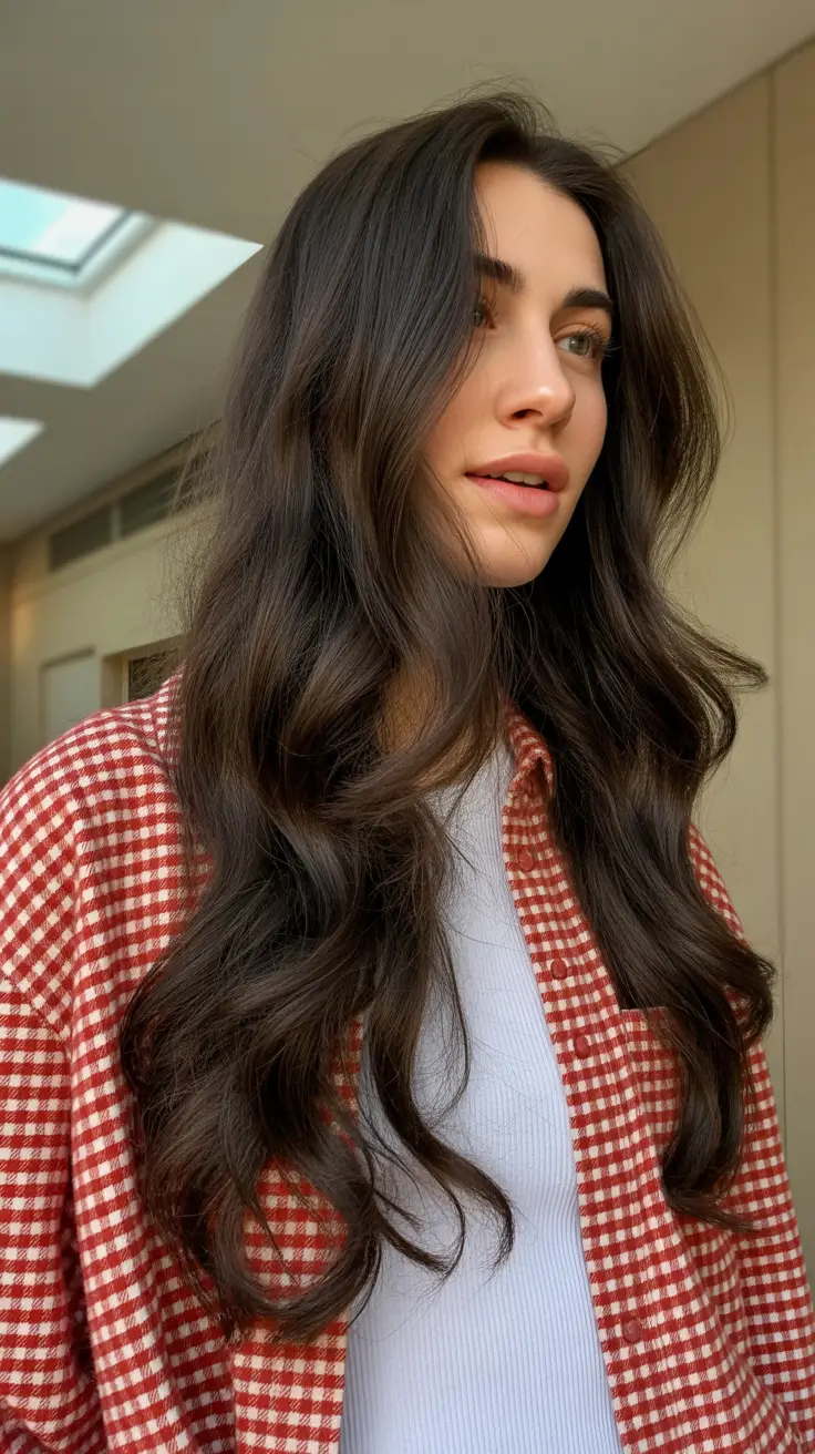 gorgeous spring brunette hair color 2026 Romantic Medium-Length Texture With Balayage Dimension