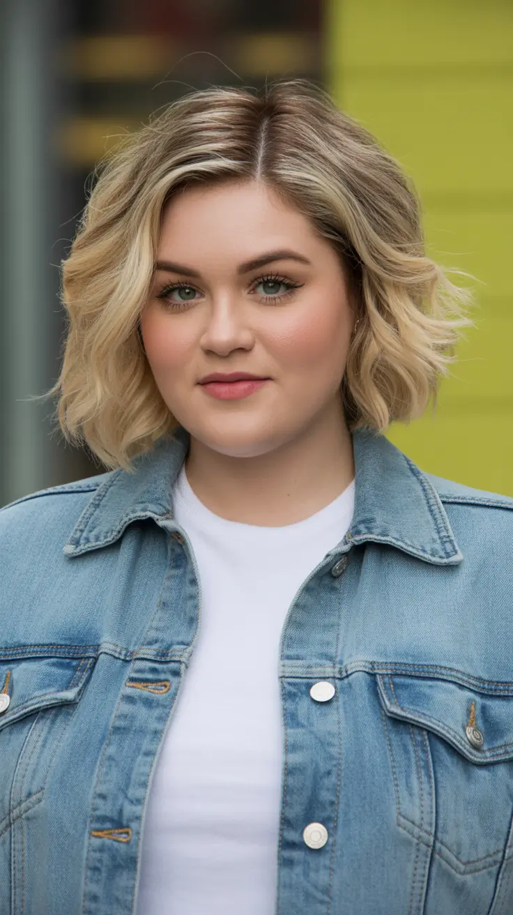 Gorgeous Spring Haircuts for Plus Size Women 2026 Bright Spring Blonde Bob with Playful Curve