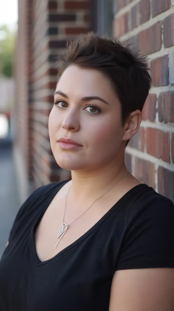 Gorgeous Spring Haircuts for Plus Size Women 2026 Edgy Short Pixie with Spring-Fresh Attitude
