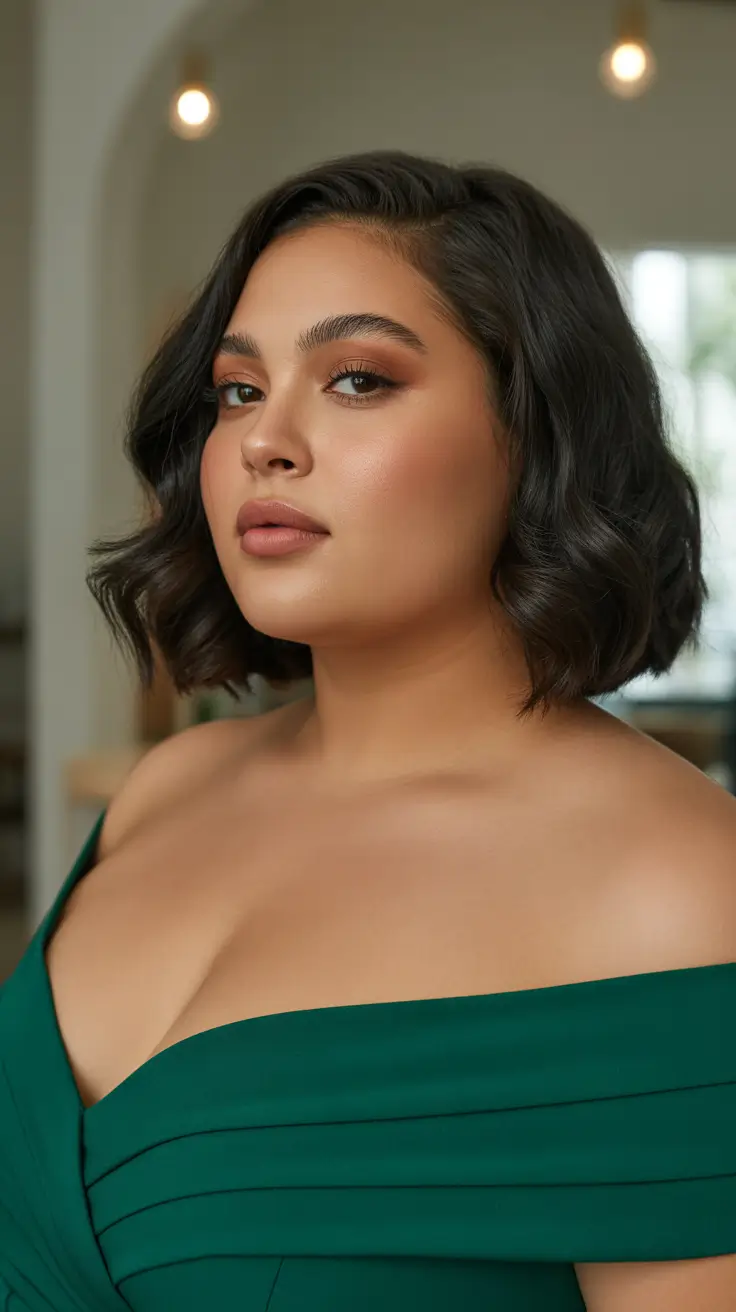 Gorgeous Spring Haircuts for Plus Size Women 2026 Chic Wavy Bob for a Fresh Spring Statement