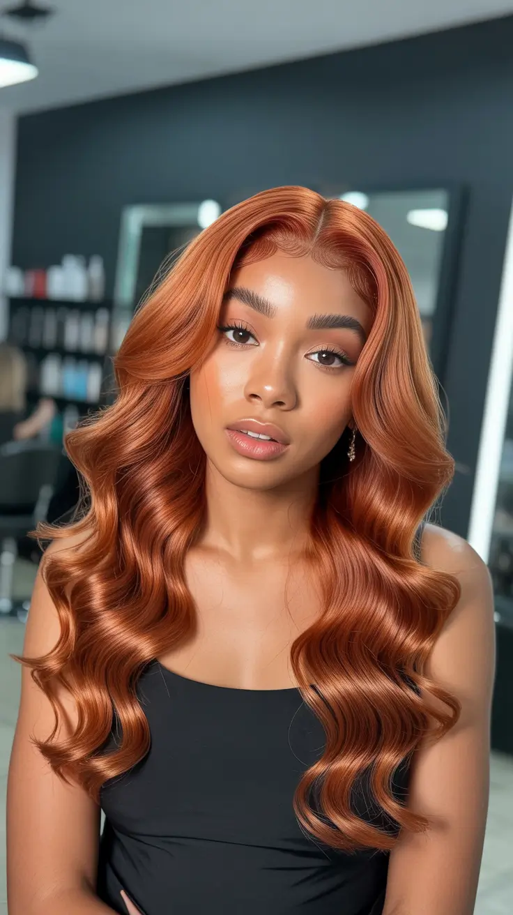 gorgeous spring long haircut looks 2026 Molten Copper Length With Sculpted Soft Waves