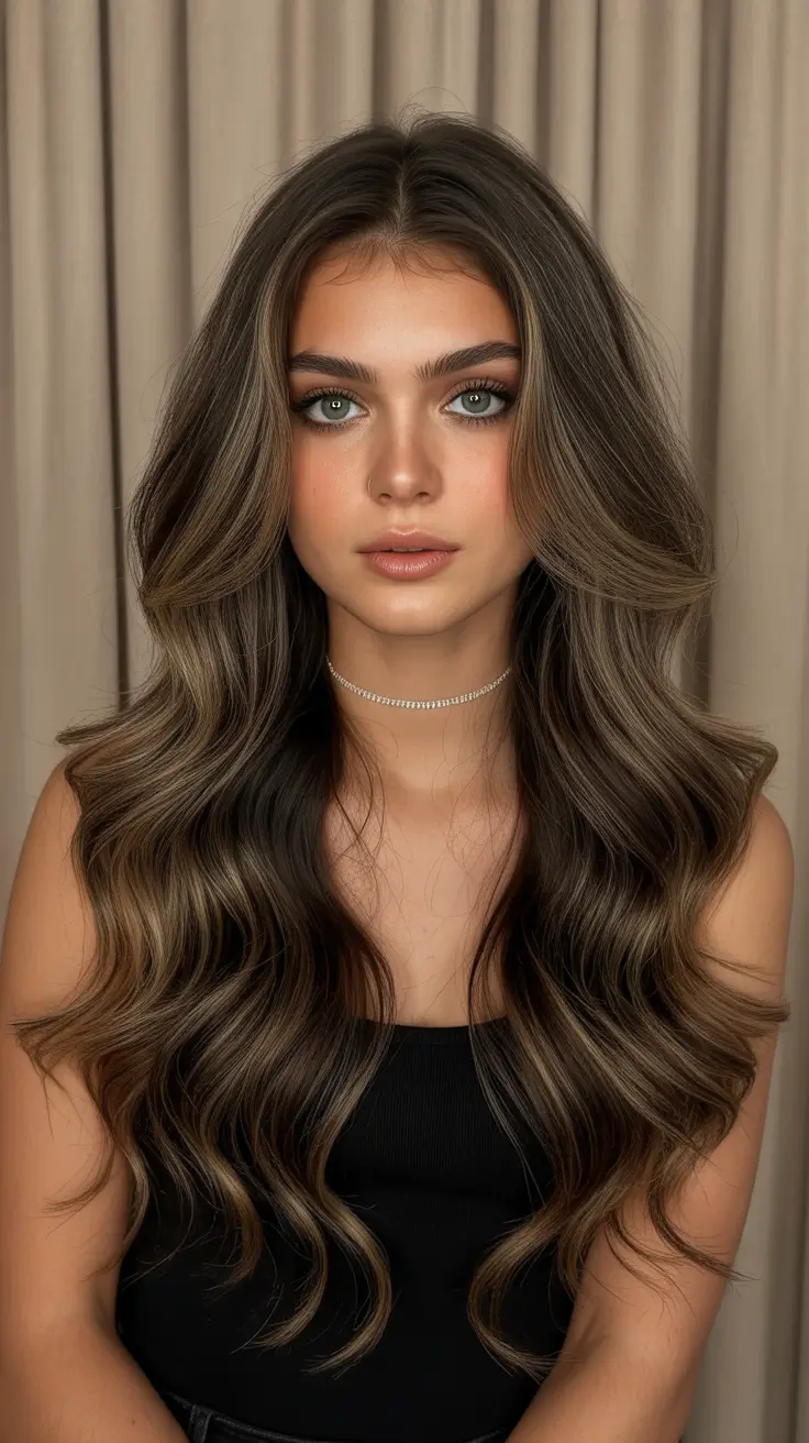 gorgeous spring long haircut looks 2026 Smoky Brunette With Dimensional Soft Layers