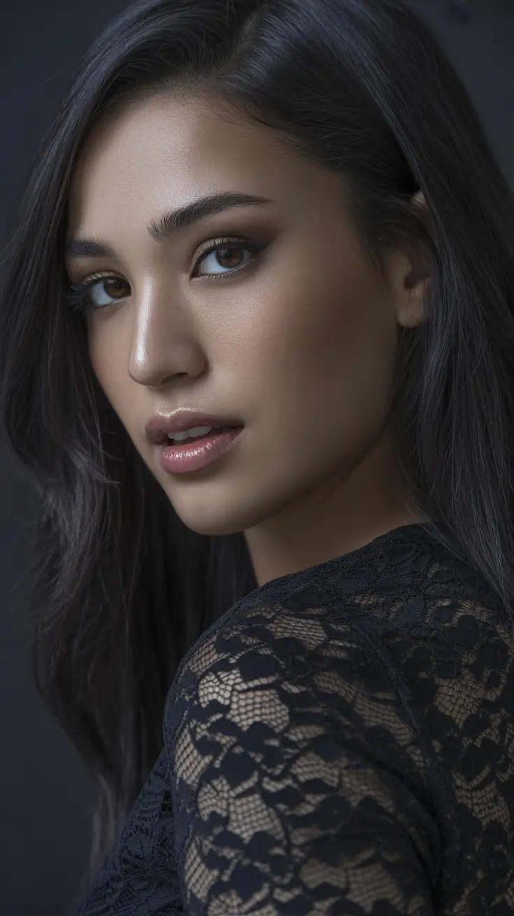 inspired spring brown hair color 2026 Smoky Brunette with Subtle Shadow Depth