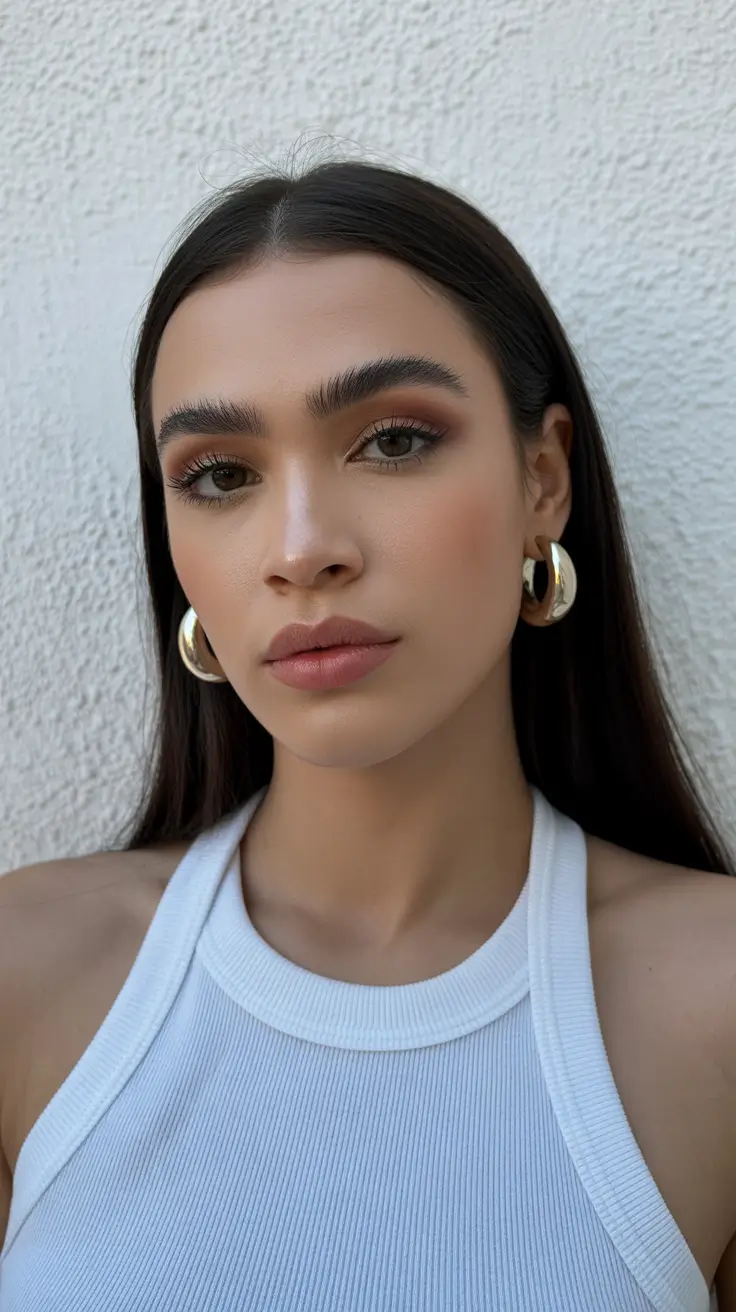 inspired spring brown hair color 2026 Polished Deep Brunette with Barely-There Glow