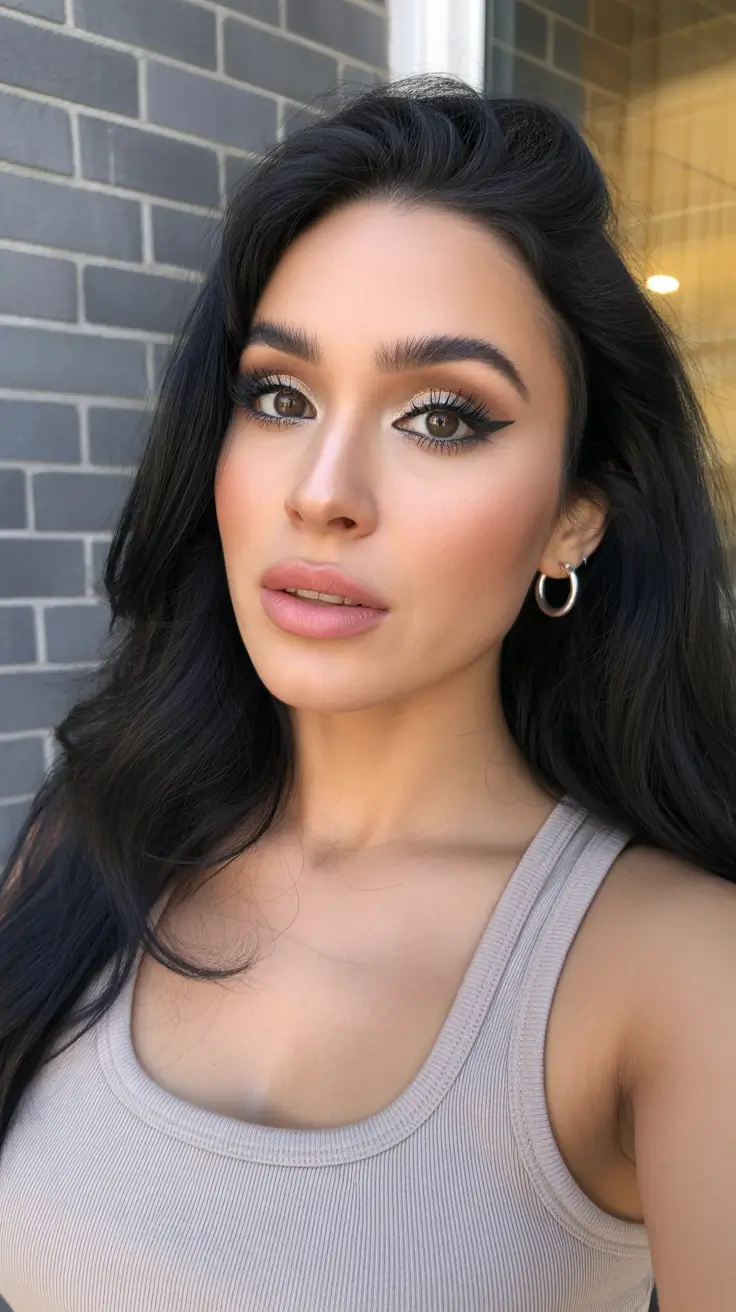 inspired spring brown hair color 2026 Midnight Brunette with Lived-In Volume