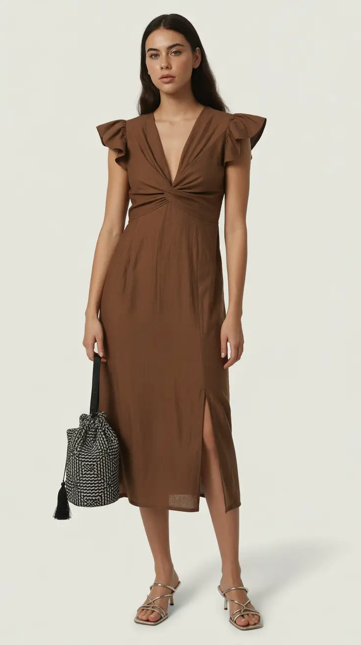 linen spring dress outfits 2026 Cocoa Linen Sophistication With Modern Structure