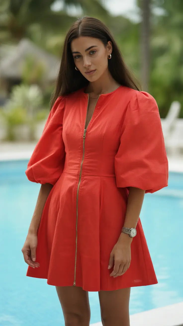linen spring dress outfits 2026 Bold Red Linen for Confident Spring Days