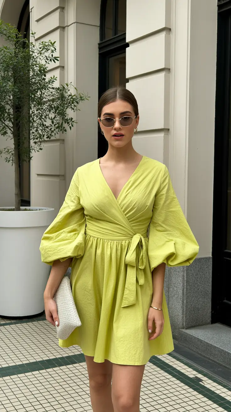 linen spring dress outfits 2026 Lime-Fresh Linen for Playful Spring Styling