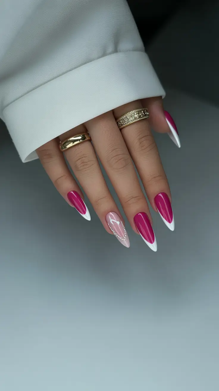 March Nails 2026 Pink Stiletto Sweetheart