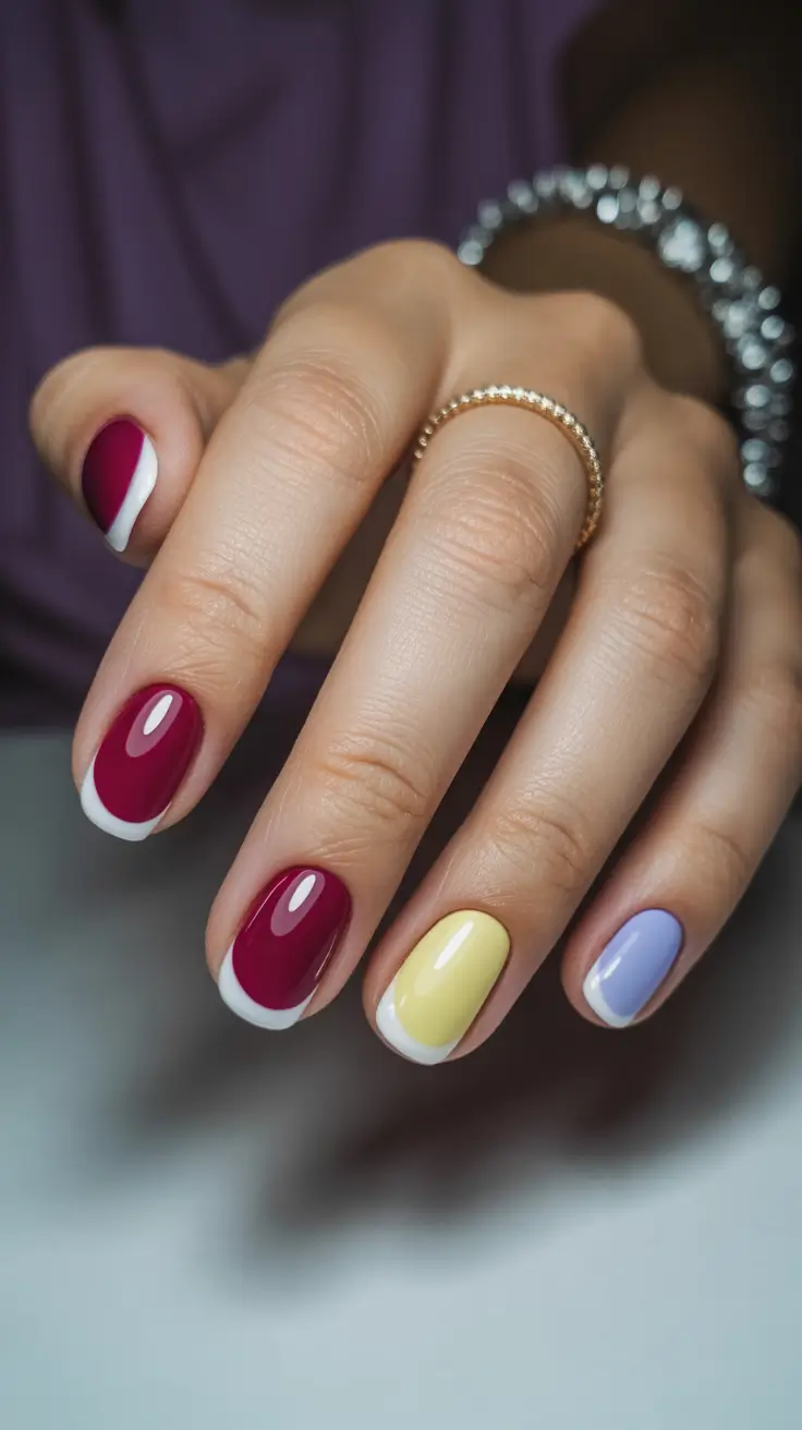 March Nails 2026 Playful Spring Skittle French