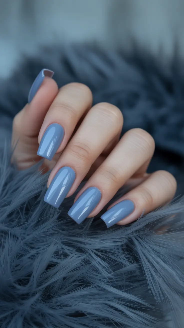 March Nails 2026 Smoky Periwinkle Sleek