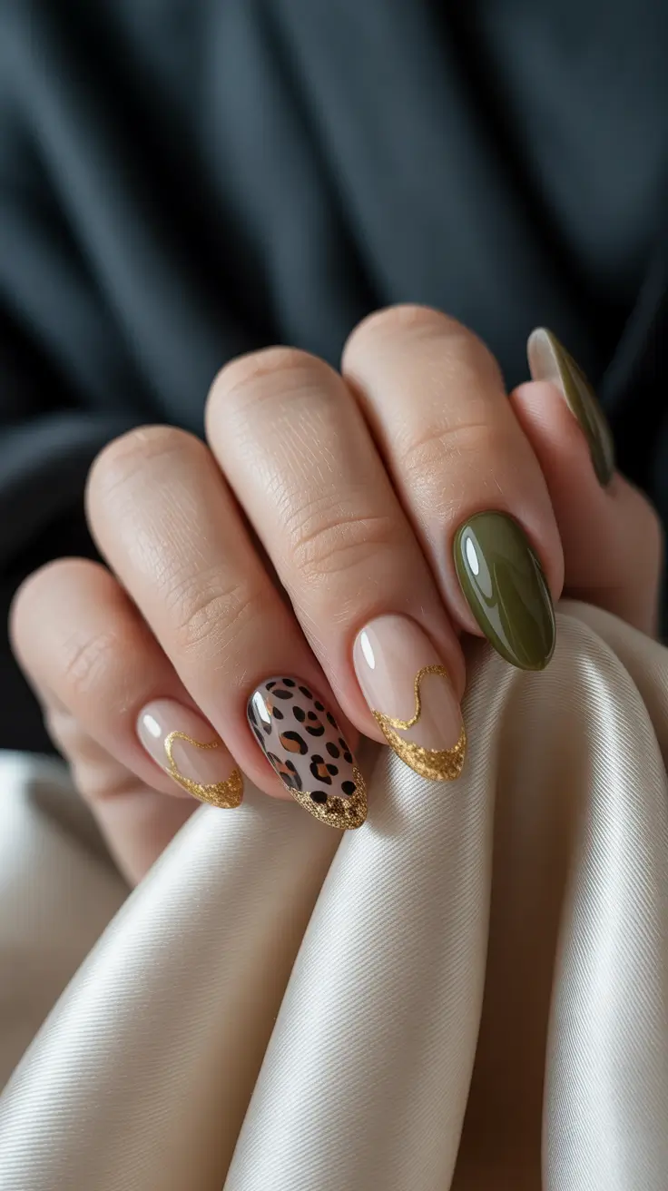 March Nails 2026 Golden Safari Chic