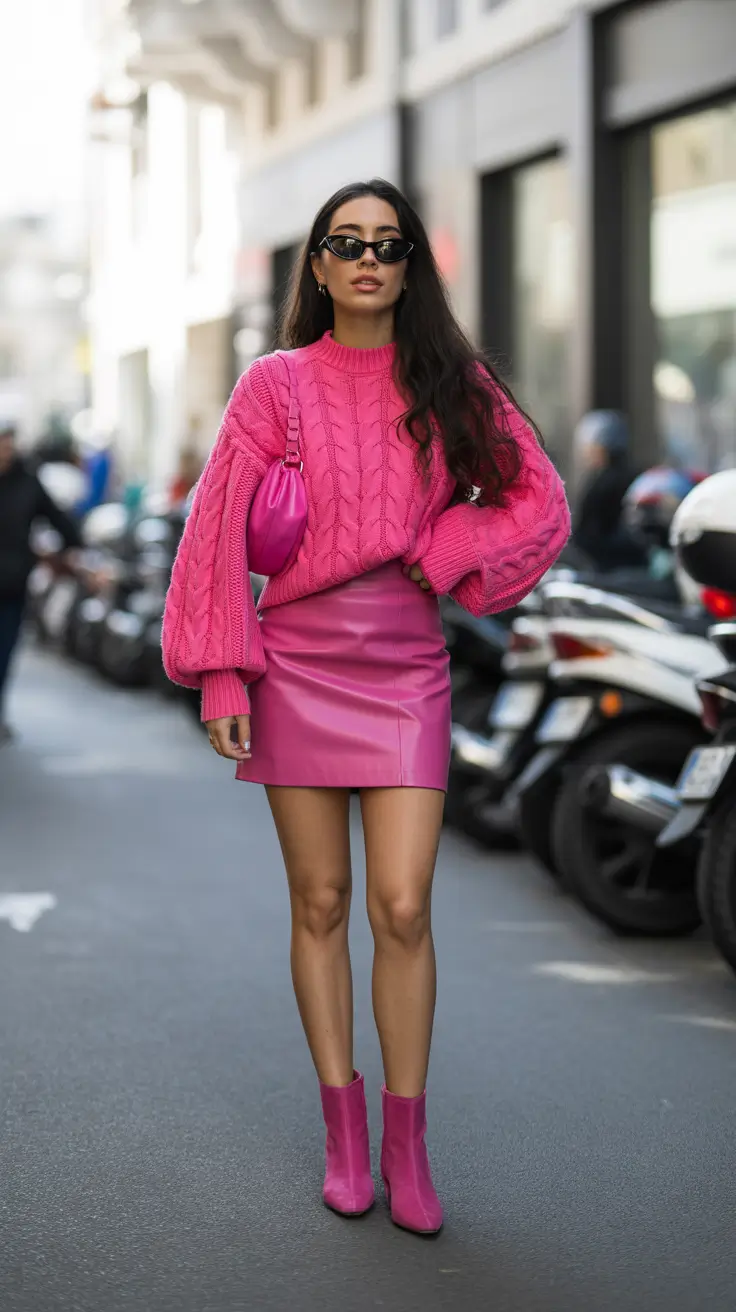 March Outfits 2026 Monochrome Pink With Power and Playfulness