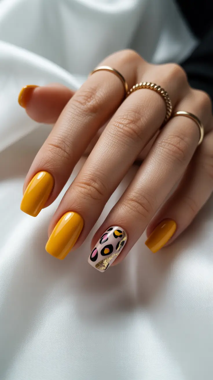 spring-nail-colors-2026-yellow-and-bold-leopard-accent