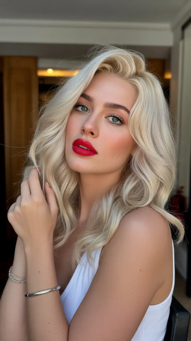 perfect spring blonde hair color guides 2026 Classic Pearl Blonde Waves