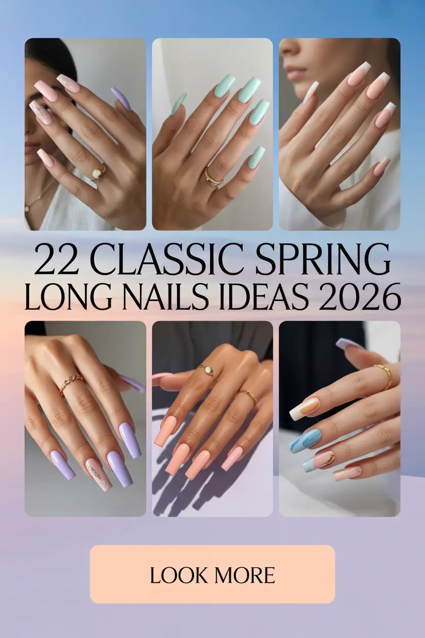 Classic Spring Long Nails Ideas 2026: Trendy Designs, Pastel Colors & Bold Inspiration