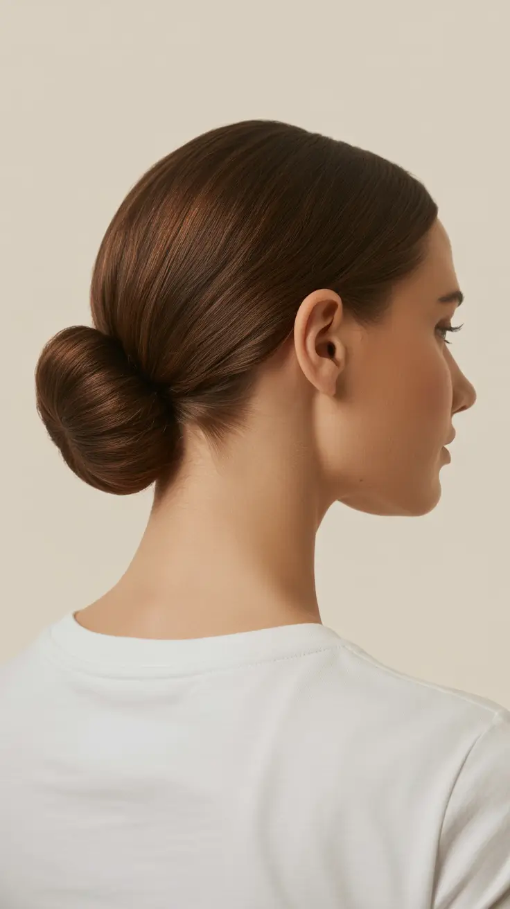 playful spring hairstyles 2026 Low Polished Bun With Minimalist Elegance