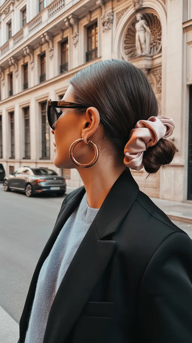 playful spring hairstyles 2026 Low Bun With a Luxe Satin Scrunchie