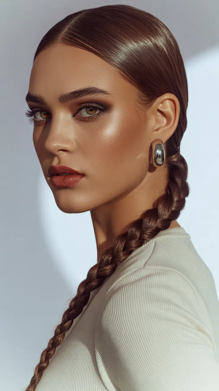 playful spring hairstyles 2026 Signature Polished Braids With Sculpted Shine
