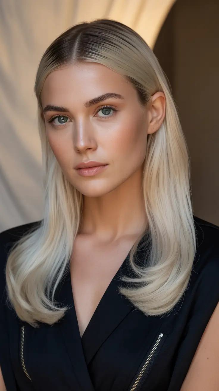 playful spring hairstyles 2026 Polished Blonde Layers With a Sleek Mid-Length Shape