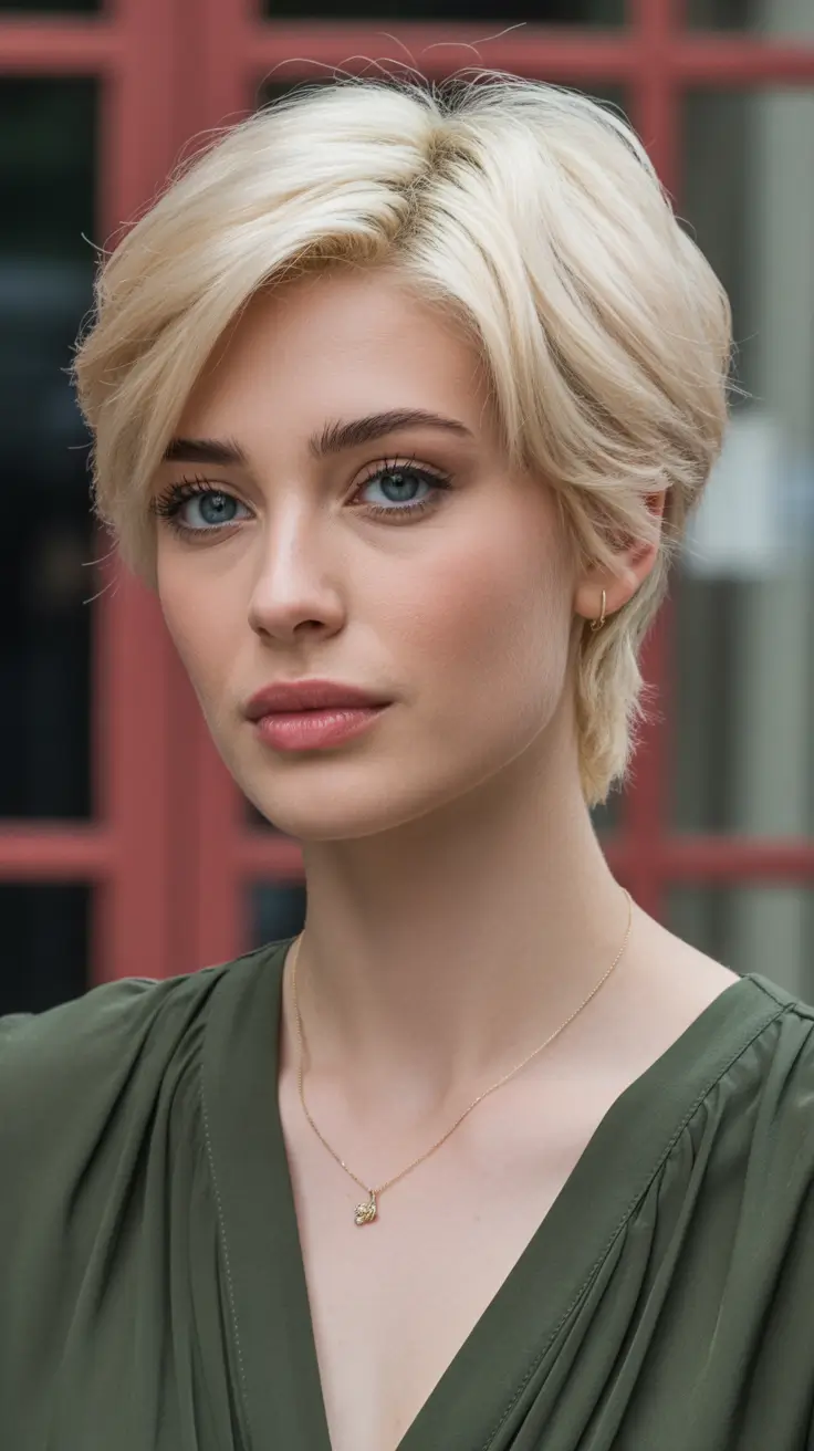 popular spring short haircut 2026 Airy Platinum Pixie With Feathered Layers