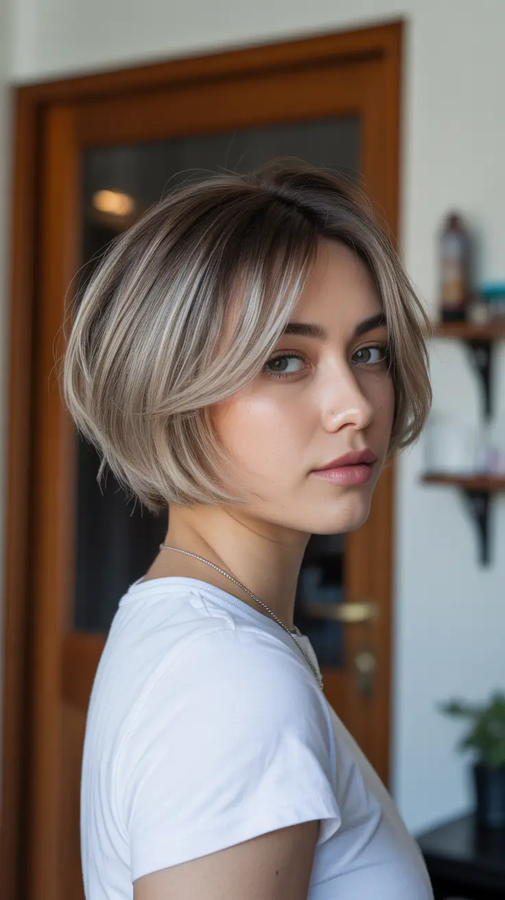 popular spring short haircut 2026 Layered Ash Blonde Bob With Face-Framing Lift