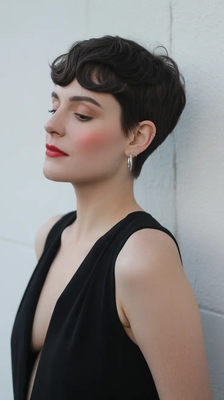popular spring short haircut 2026 Ultra-Short French Pixie With Soft Baby Bangs