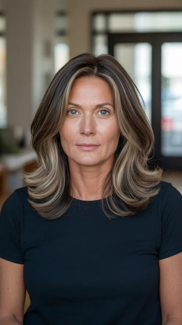professional spring haircuts for women over 40 2026 Long Layered Volume with Face-Framing Lift