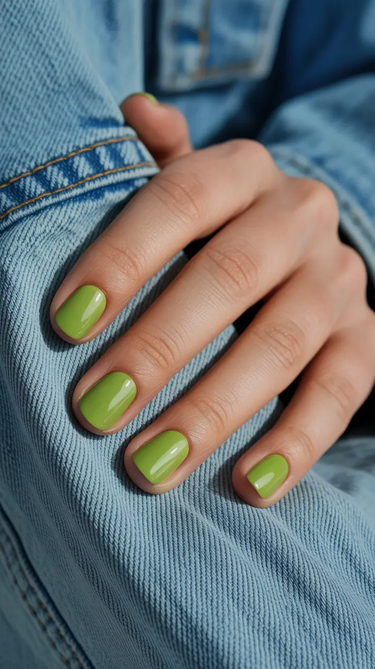 short spring nails inspiration 2026 Fresh Pistachio Gloss for Everyday Minimalists