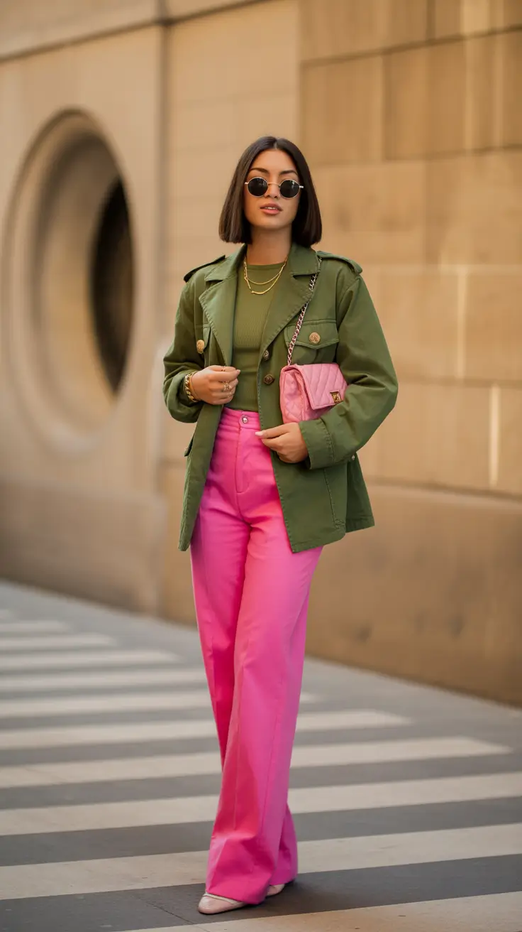 simple early spring outfits 2026 Colorblock Power for Bold Early Spring Streets