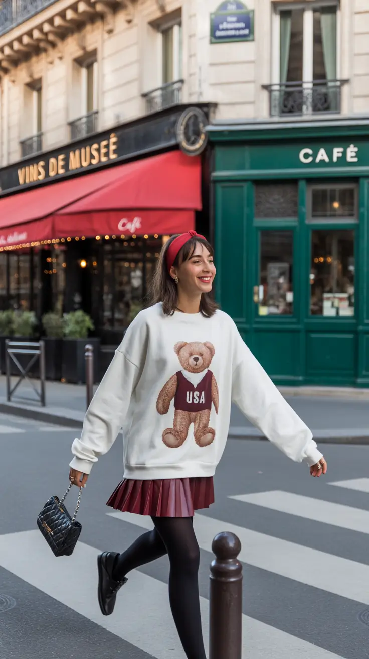 simple early spring outfits 2026 Playful Preppy Comfort for Parisian Spring Streets