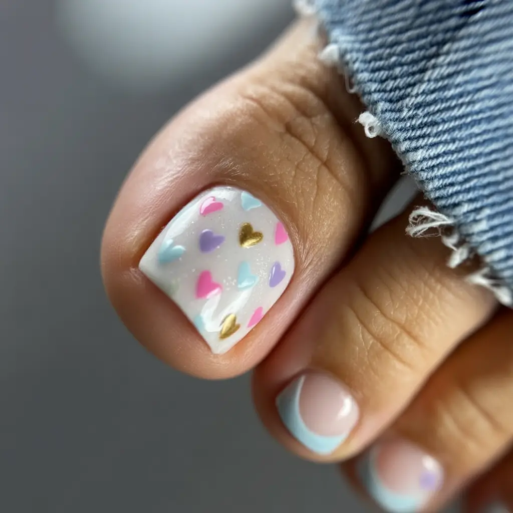 Sophisticated Spring Toe Nails 2026 Hearts Art