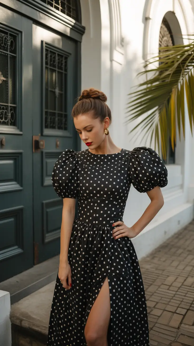 stylish classy spring outfits for 2026 Classic Polka Dot Elegance With a Bold Spring Twist