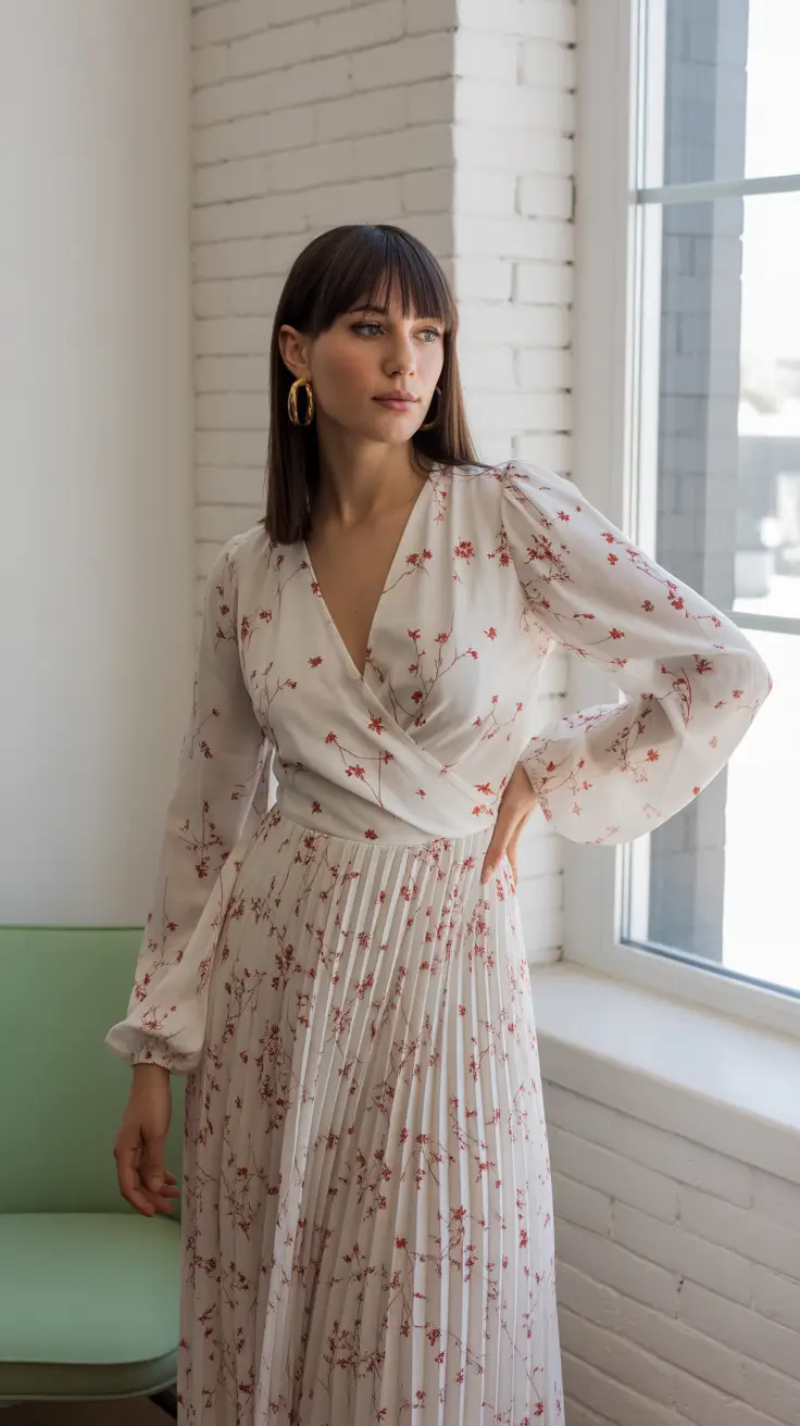 stylish spring outfits aesthetic for 2026 Blooming Chiffon Elegance